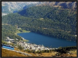 Pociąg, Szwajcaria, St.Moritz, Engadine, Góry